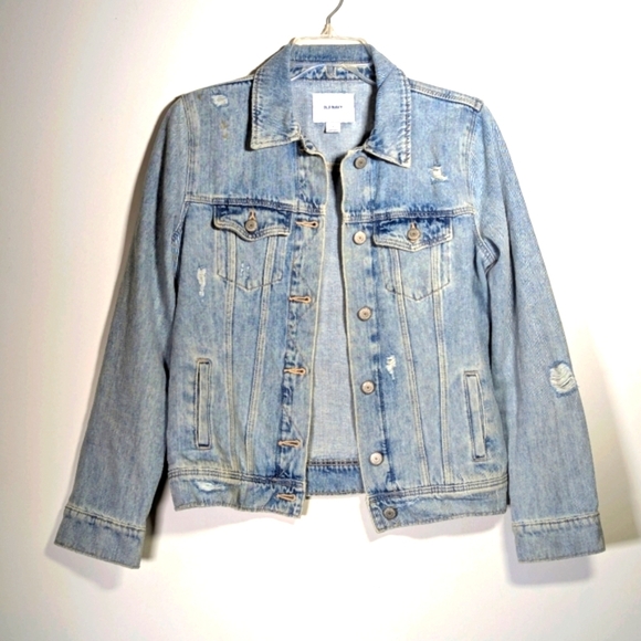 Old Navy Jackets & Blazers - Old Navy Distressed Blue Denim Jacket S